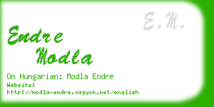 endre modla business card